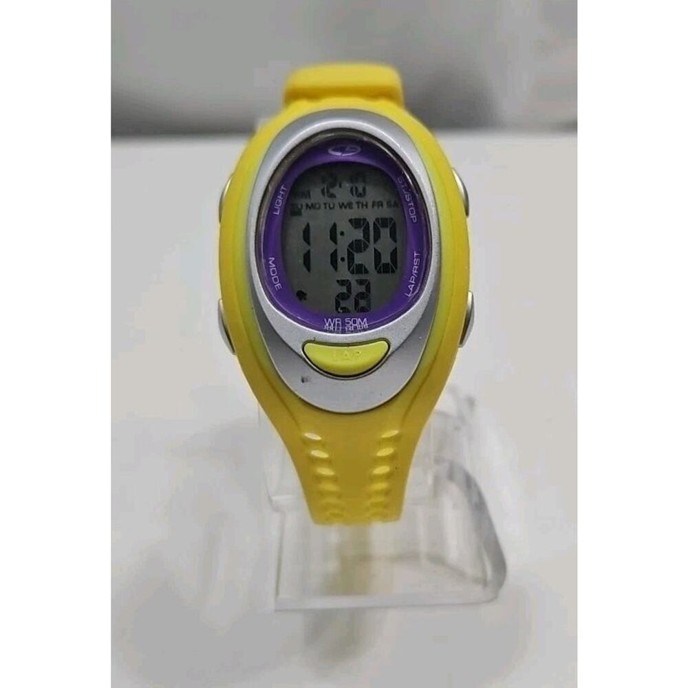 Champion 10 Lap Memory Sports Watch w Stopwatch Alarm Yellow New Battery W127
